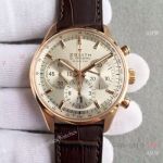 Swiss Clone Zenith El Primero 42mm Rose Gold Silver Face Watch